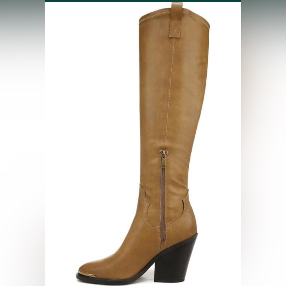 Franco Sarto Women's Glenice Western Cowboy Knee High Shaft Boots 11M Camel Tan